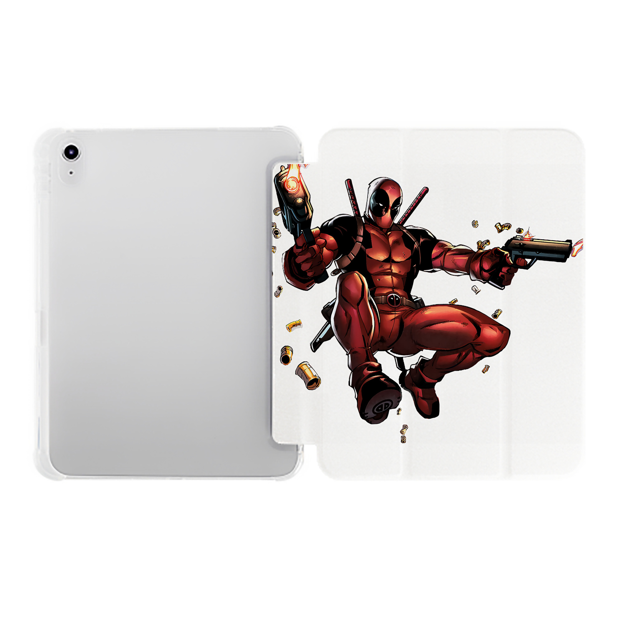 （画像用） Deadpool デッドプール IPad ケース ペン収納付き 三つ折りスタンド PUレザー×シリコン 対応機種9.5/10.5/10.9インチ